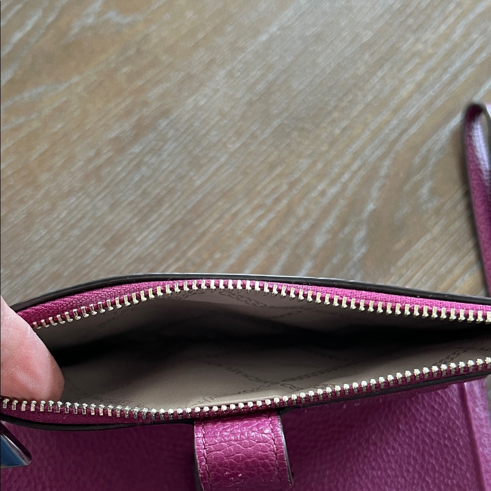 Michael Kors Pebbled Leather Wristlet in Magenta Pink - Picture 3 of 4
